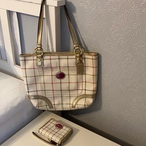 Coach Tattersall purse and wallet F19174